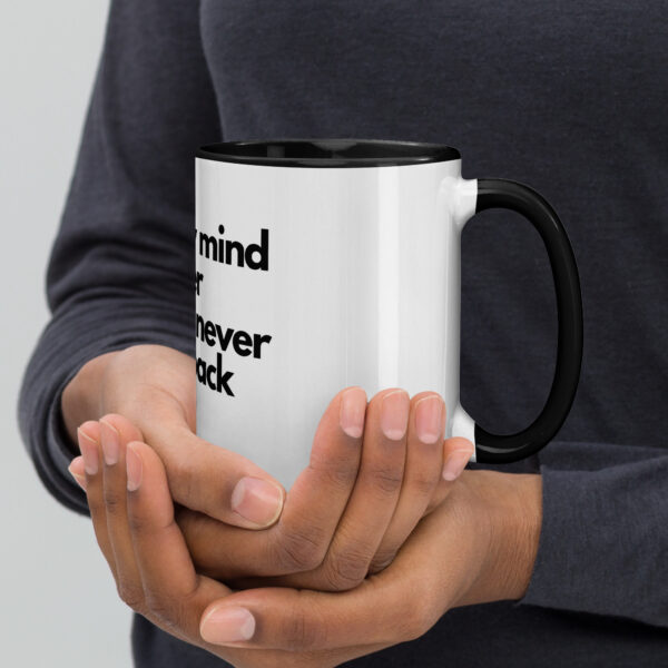 I Let My Mind Wander Coffee Mug with Color Inside - Image 3